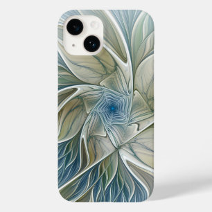 Blommigt Dream Mönster Abstrakt Blue Khaki Fractal