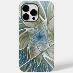 Blommigt Dream Mönster Abstrakt Blue Khaki Fractal