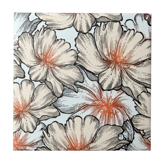 Blommigt Dreams #10 på Susiejayne Kakelplatta (Framsidan)