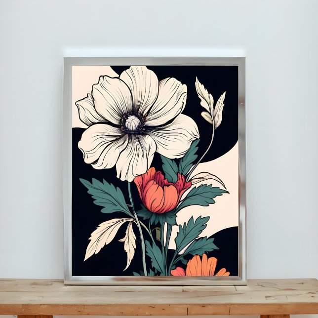 Blommigt Dreams: Anemone och Poppy Elegance Fototryck (Skapare uppladdad)