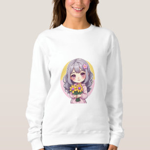 Blommigt Dreams: Cute Flower Girl T-Shirt & Hoodie