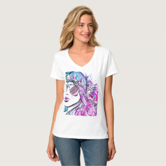 Blommigt Dreams in Retro Hues T Shirt