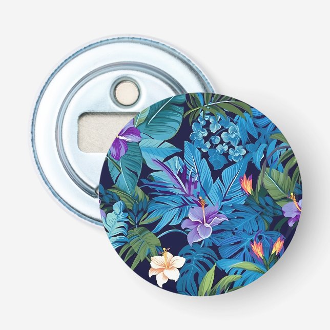 'Blommigt Dreams' - Tropical blommigt design Flasköppnare (Framsidan)