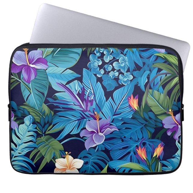 'Blommigt Dreams' - Tropical blommigt design Laptop Fodral (Framsidan)