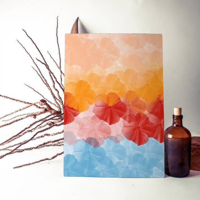 Blommigt Dreamscape-Peach, Orange, Röd, Rosa, Blå Poster (Skapare uppladdad)