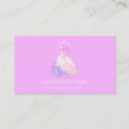 Blommigt Dress Logotyp Mode Bröllop Event Rosa Visitkort