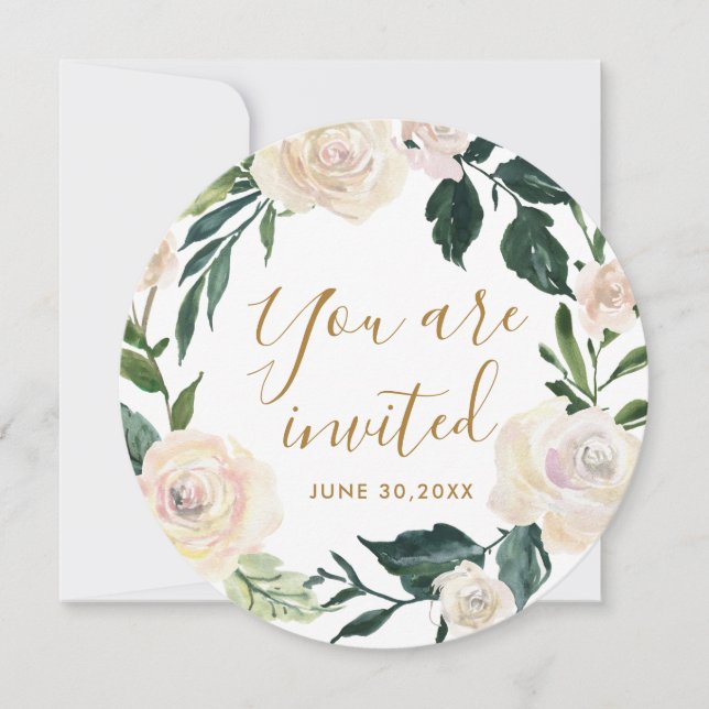 Blommigt Du är Inbjuden Mor Blessing Party Inbjudningar (Framsida)