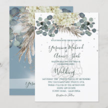 Blommigt Dusty Blue Bismillah Elegant bröllop
