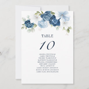 Blommigt Dusty Blue Bordsnummer Wedding Reception