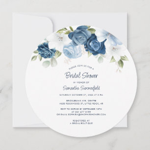 Blommigt Dusty Blue Botanical Möhippa Inbjudningar