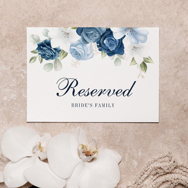 Blommigt Dusty Blue Eucalyptus Reserved Sign Card Inbjudningar (Skapare uppladdad)