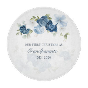 Blommigt Dusty Blue Grandföräldrar 1:a jul