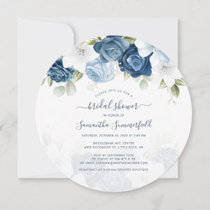 Blommigt Dusty Blue Greenery Botanical Möhippa Inbjudningar