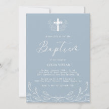 Blommigt Dusty Blue Kor Minimalist Baptism