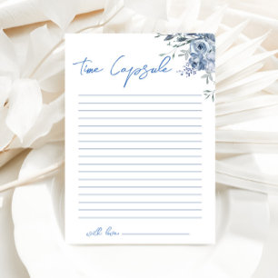 Blommigt Dusty Blue Time Capsule Shower Game Card