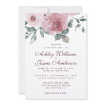 Blommigt Dusty Rosa ros Burgundy Bröllop