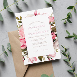 Blommigt Dusty Rosa WildblommSummer Garden Wedding Inbjudningar
