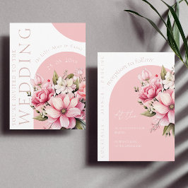 Blommigt Dusty Rosa WildblommSummer Garden Wedding Inbjudningar