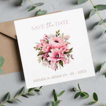 Blommigt Dusty Rosa WildblommSummer Garden Wedding