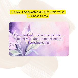 BLOMMIGT Ecclesiastes 3:8 KJV Bible Verse Visitkort