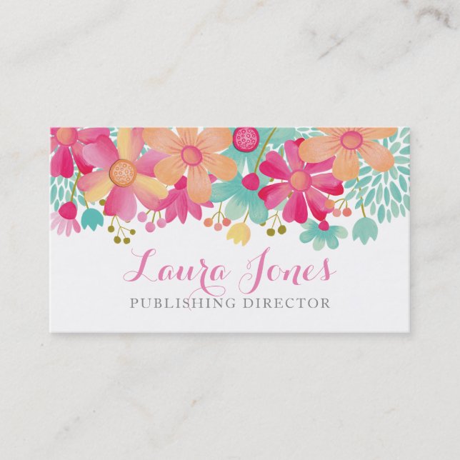 Blommigt Editor Publishing Director Manager Tidsbeställning Kort (Framsida)