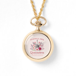 blommigt eiffel torn quinceanera armbandsur