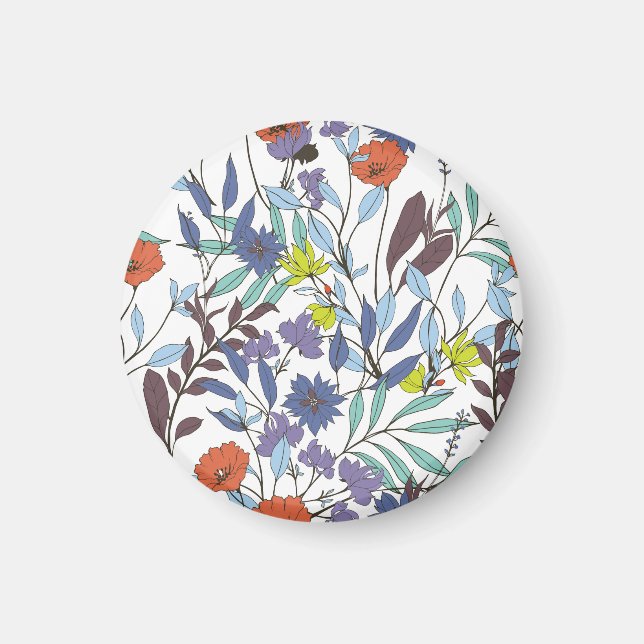 Blommigt Elegance, Abstrakt Vintage Background. Magnet (Framsidan)