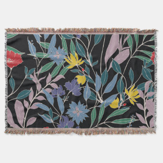 Blommigt Elegance: Abstraktens Vintage - bakgrund Filt