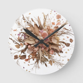 Blommigt Elegance - blommande Garden Decorative Wa Rund Klocka