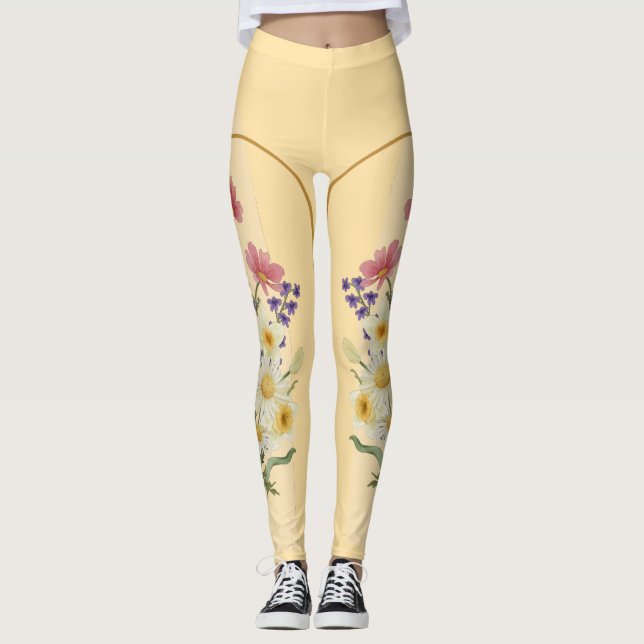 Blommigt Elegance: Blooming in Harmony Leggings (Framsida)