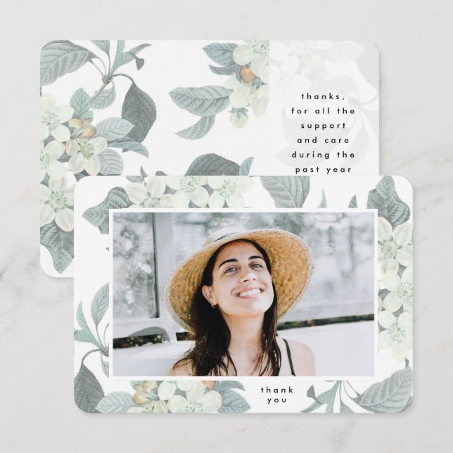 Blommigt Elegance College Ram, klass för Tack Kort (Fram/baksida)