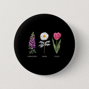 Blommigt Elegance Foxglove Daisy Tulip Design Knapp