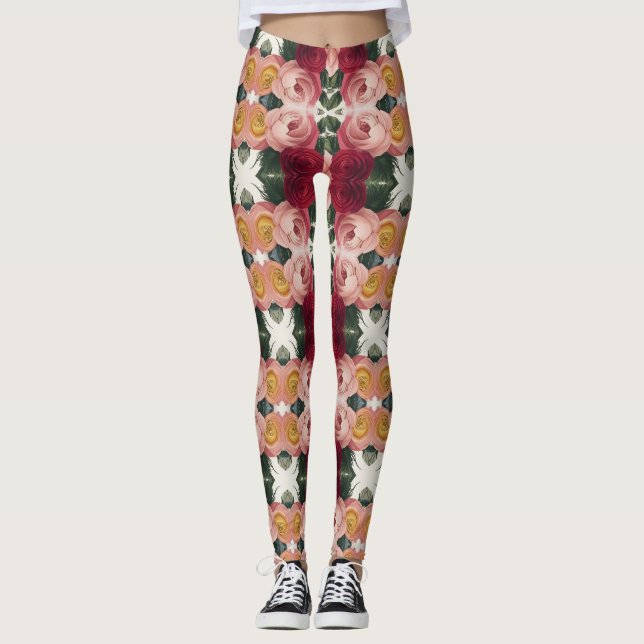 Blommigt Elegance Leggings9 Leggings (Framsida)