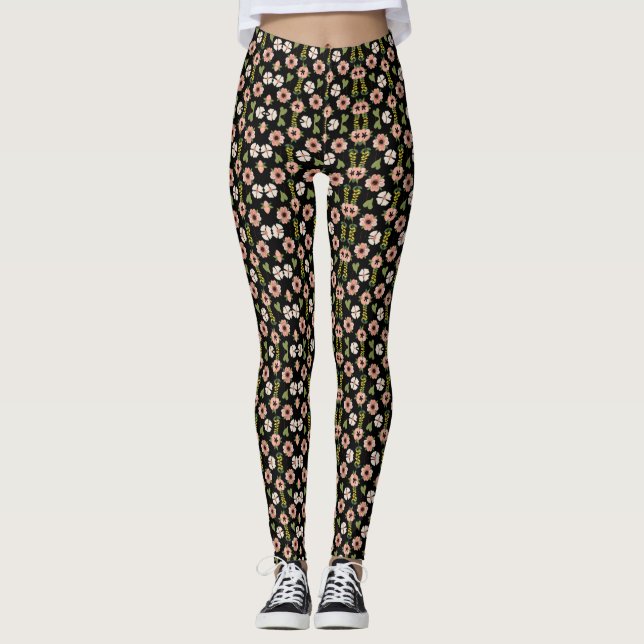 "Blommigt Elegance Leggings" Leggings (Framsida)