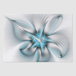 Blommigt Elegance Modern Abstrakt Blue Fractal Art