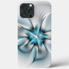 Blommigt Elegance Modern Abstrakt Blue Fractal Art