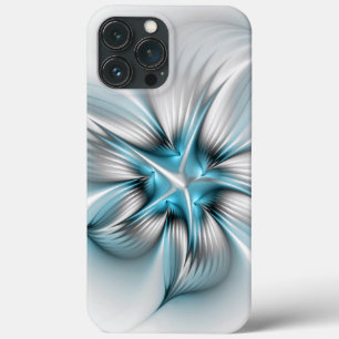 Blommigt Elegance Modern Abstrakt Blue Fractal Art