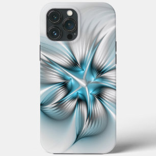 Blommigt Elegance Modern Abstrakt Blue Fractal Art
