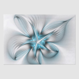 Blommigt Elegance Modern Abstrakt Blue Fractal Art