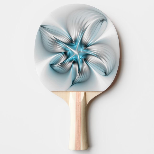 Blommigt Elegance Modern Abstrakt Blue Fractal Art Pingisracket (Framsidan)