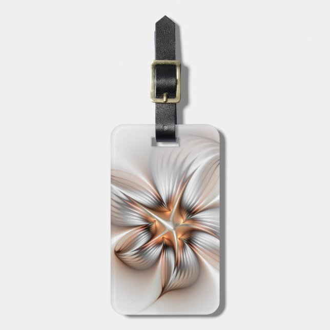 Blommigt Elegance Modern Abstrakt Fractal Art Bagagebricka (Vertikal Framsida)