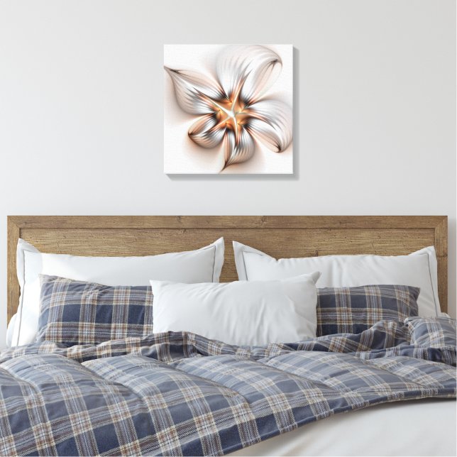 Blommigt Elegance Modern Abstrakt Fractal Art Canvastryck (Insitu (sovrum))