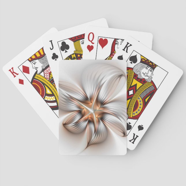 Blommigt Elegance Modern Abstrakt Fractal Art Casinokort (Baksidan)