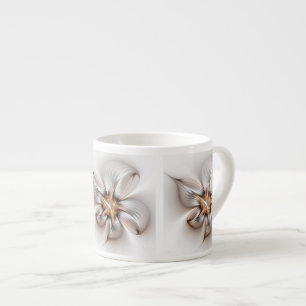 Blommigt Elegance Modern Abstrakt Fractal Art Espressomugg