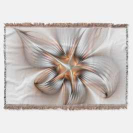 Blommigt Elegance Modern Abstrakt Fractal Art Filt