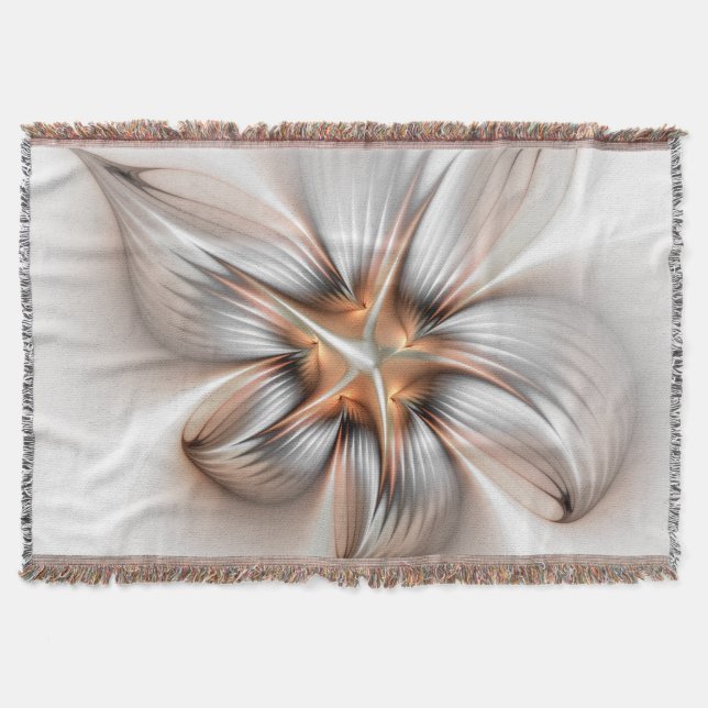 Blommigt Elegance Modern Abstrakt Fractal Art Filt (Framsidan)