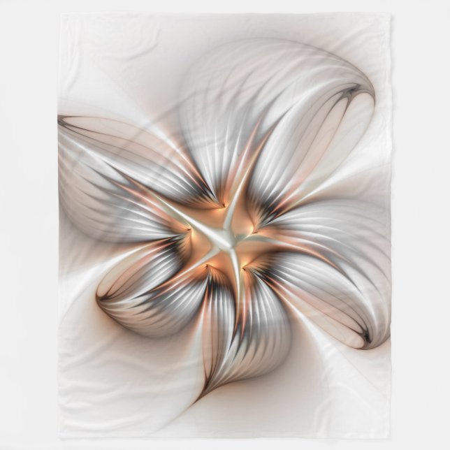 Blommigt Elegance Modern Abstrakt Fractal Art Fleecefilt (Framsidan)