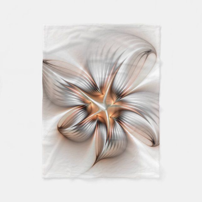 Blommigt Elegance Modern Abstrakt Fractal Art Fleecefilt (Framsidan)