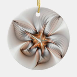 Blommigt Elegance Modern Abstrakt Fractal Art Julgransprydnad Keramik