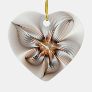 Blommigt Elegance Modern Abstrakt Fractal Art Julgransprydnad Keramik